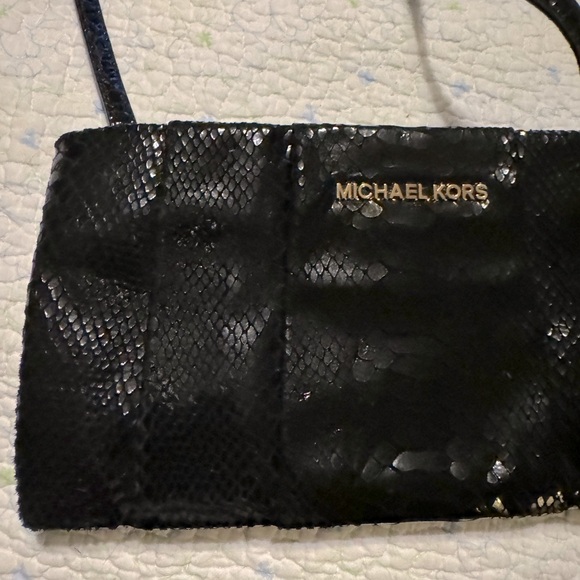 Michael Kors clutch black crocodile with detachable strap - Picture 3 of 9